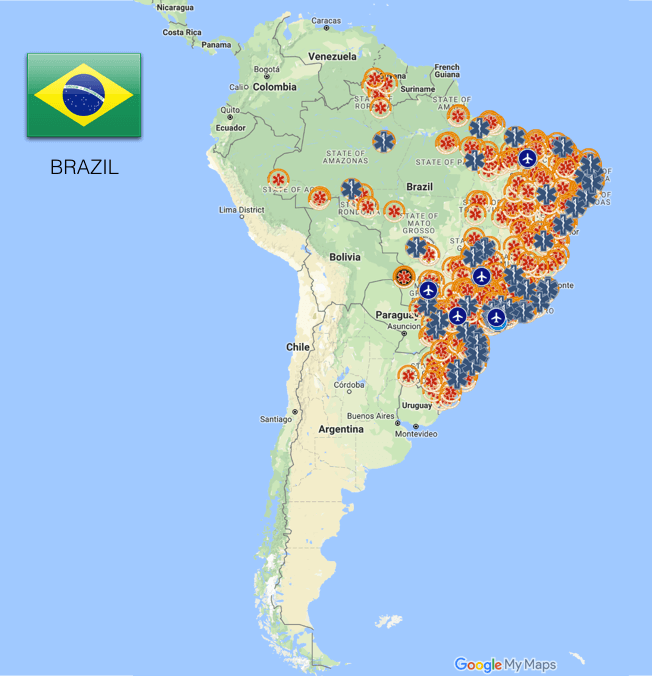 EMS Coverage Map - Brazil