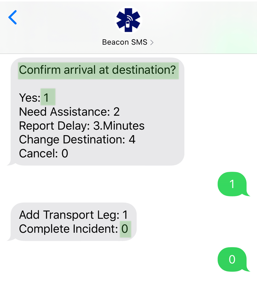 Beacon SMS 4.0 - Destination Arrival